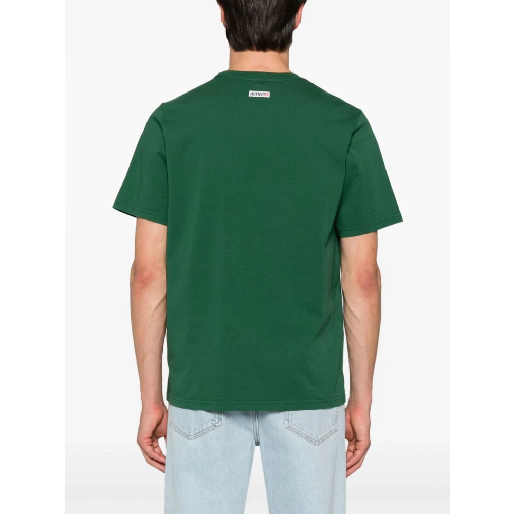 Autry Groene T-shirts en Polos met Logoed Patch Green Heren