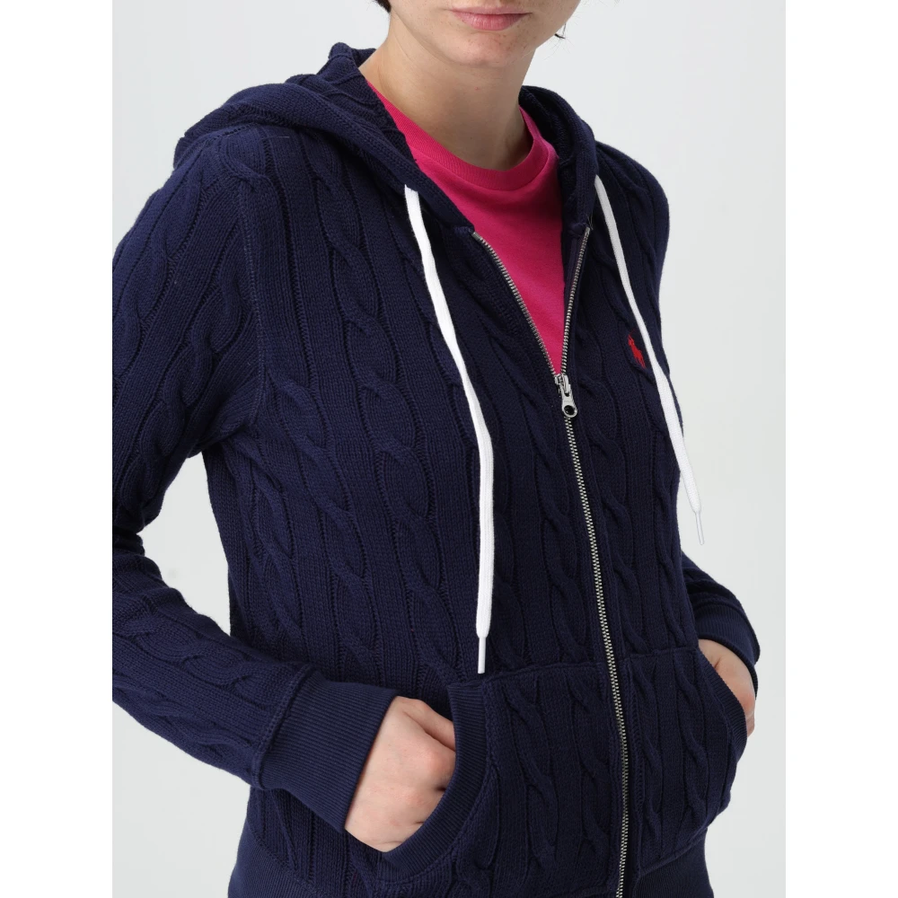 Polo Ralph Lauren Fleece Jack met Volledige Rits Blue Dames