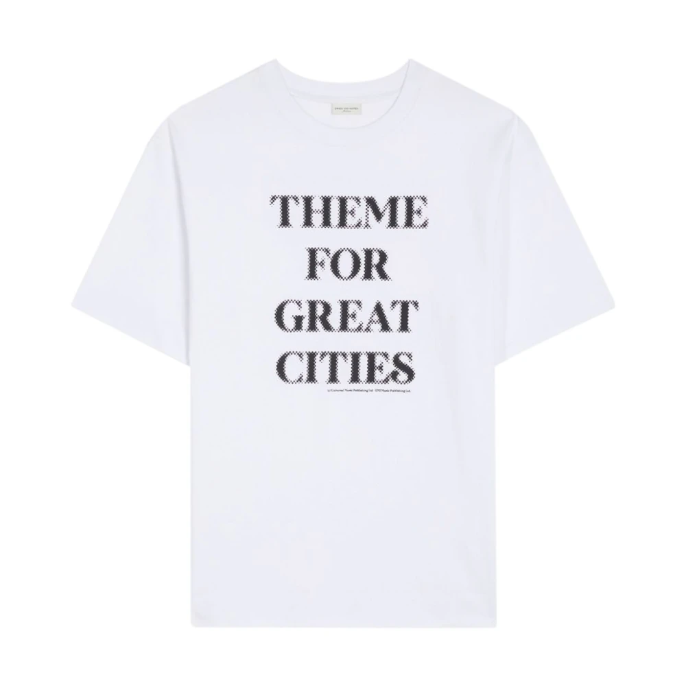 Dries Van Noten Stadsgezicht Boxy T-shirt Grafische Print White Heren