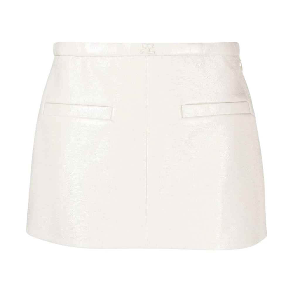 Courrèges Women's White Short Skirts, S, Heritage A-Line Vinyl Mini Skirt