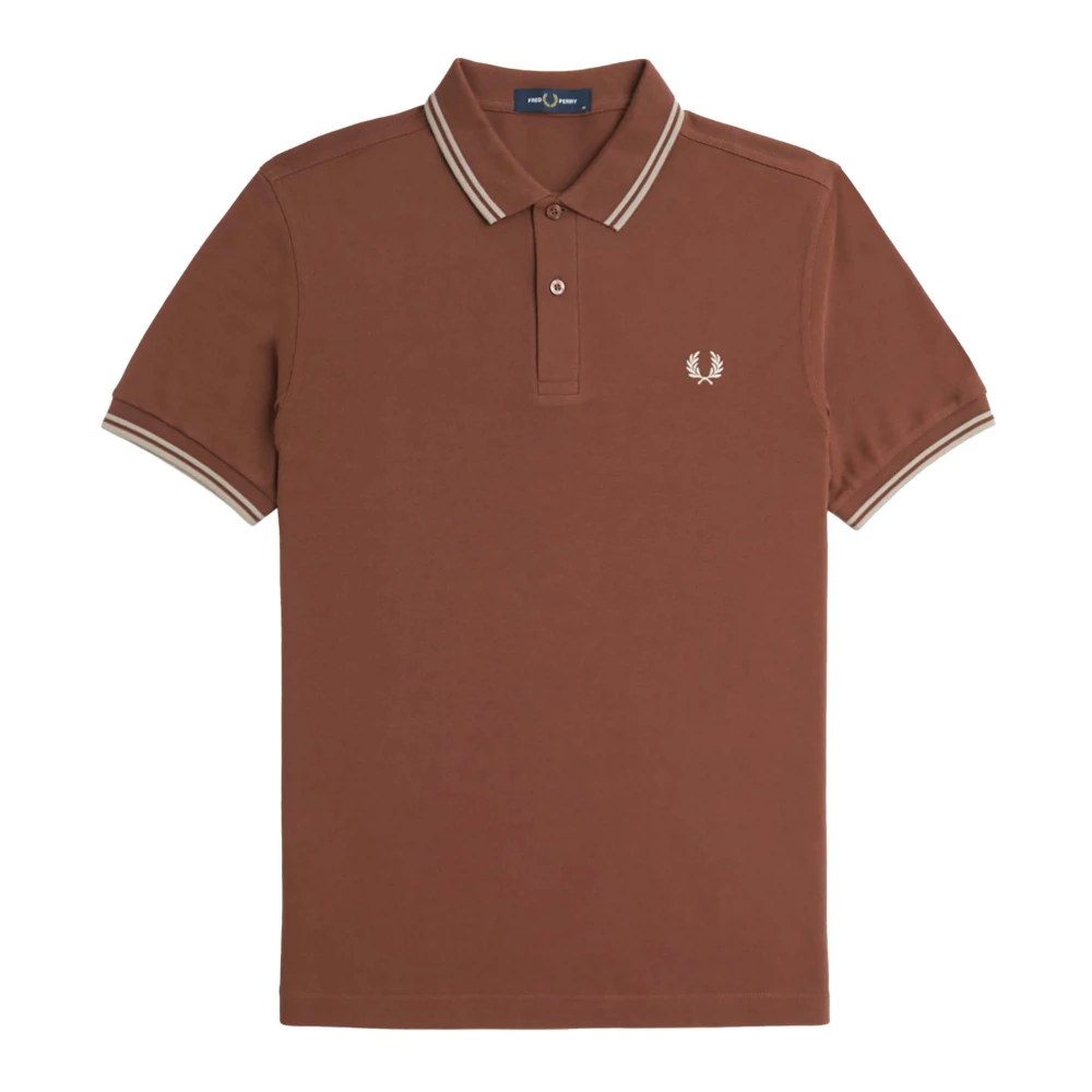 Fred Perry Twin Tipped Polo Shirt Brown Heren