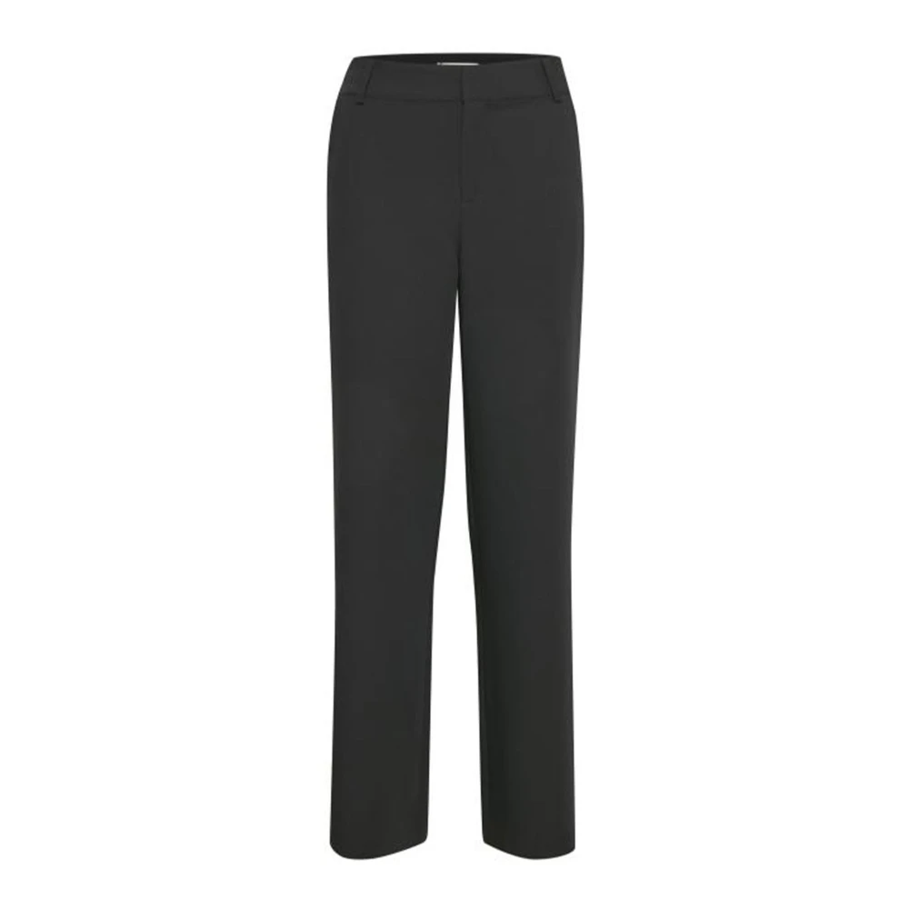 Gestuz Black Straight Leg Trousers - Female - Straight Trousers - Xs - Trousers