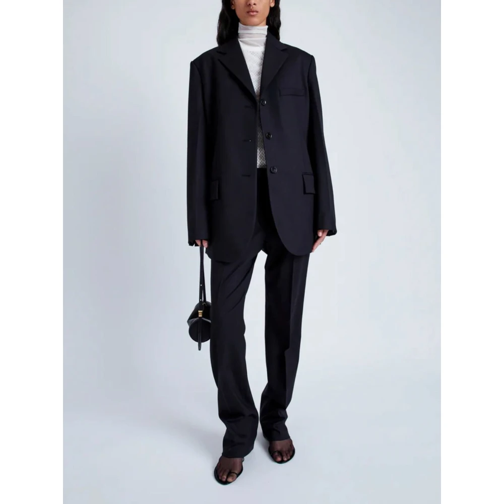 Proenza Schouler Zwarte wollen twill broek Black Dames