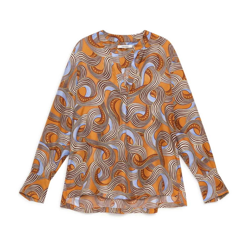 Maliparmi Women's Brown Blouses, L, Print Shirt