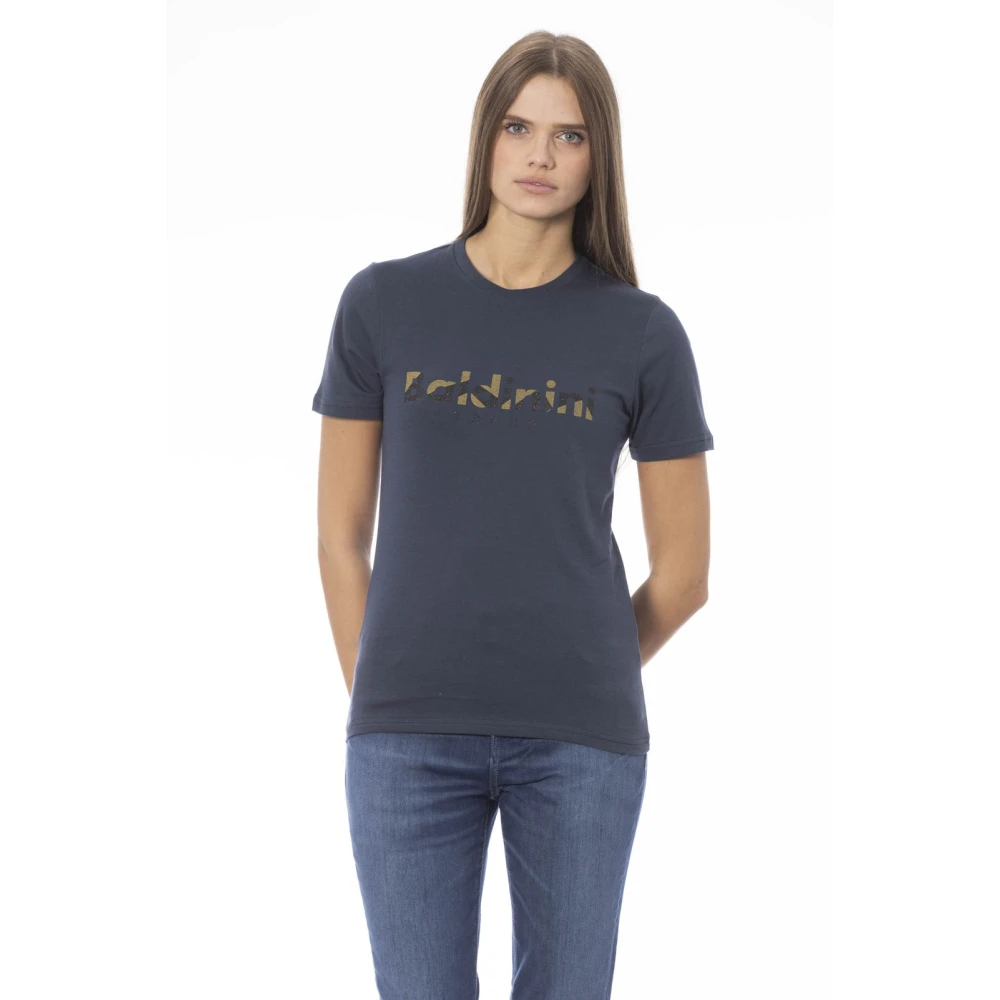 Baldinini Trendy T-shirt met voorprint Blue Dames