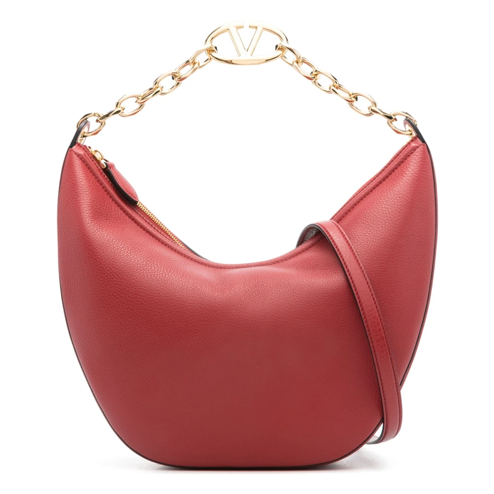 Valentino Garavani Rode Leren Kettingtas Red Dames