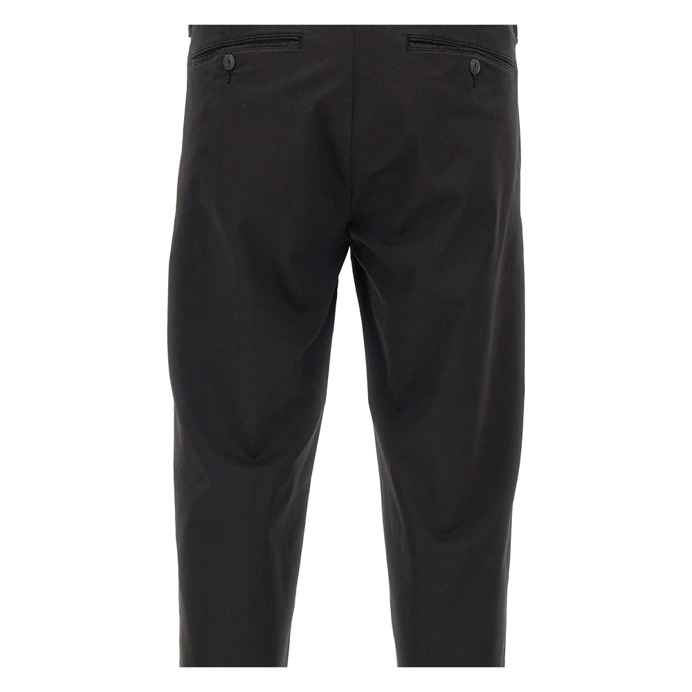 Re-Hash Zwarte Katoenmix Slim Fit Broek Black Heren
