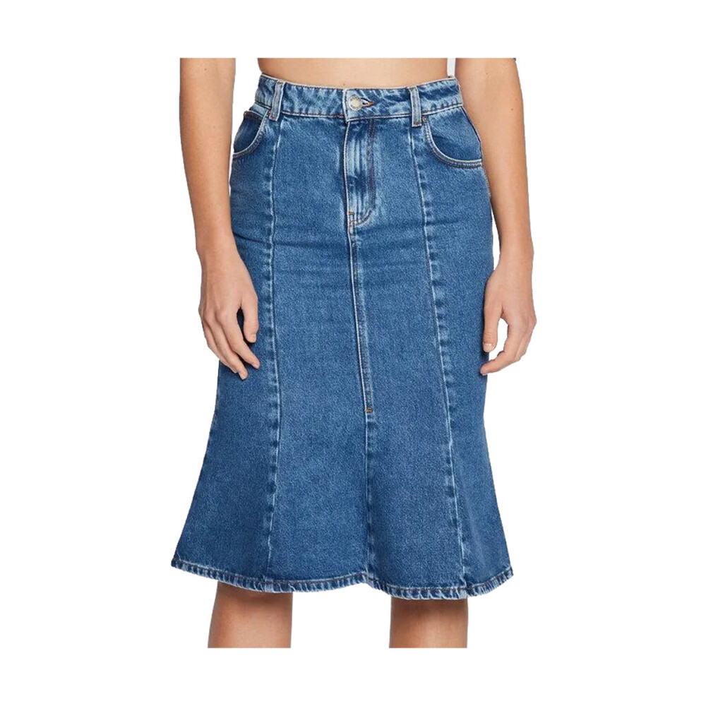 Denim midi skirt with zipper best sale