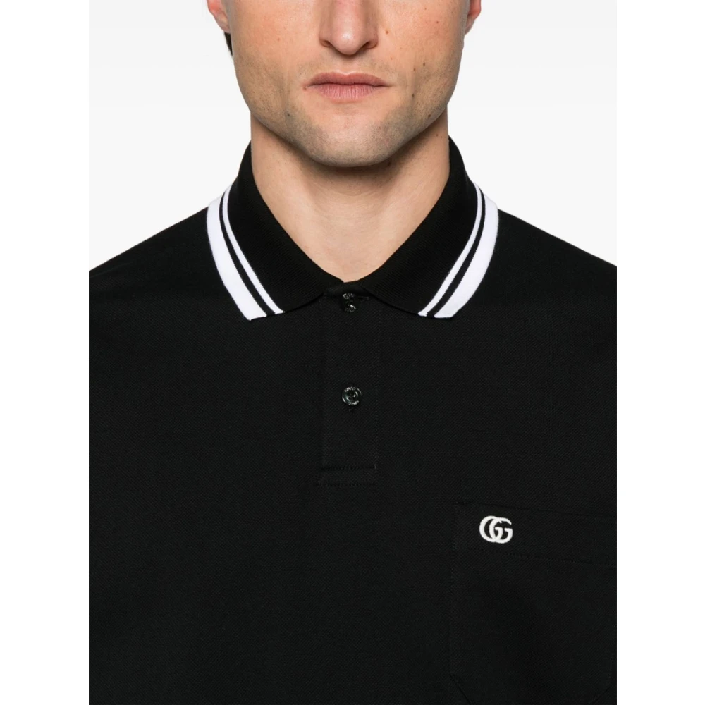 Gucci Zwarte Polo T-shirts en Polos Black Heren