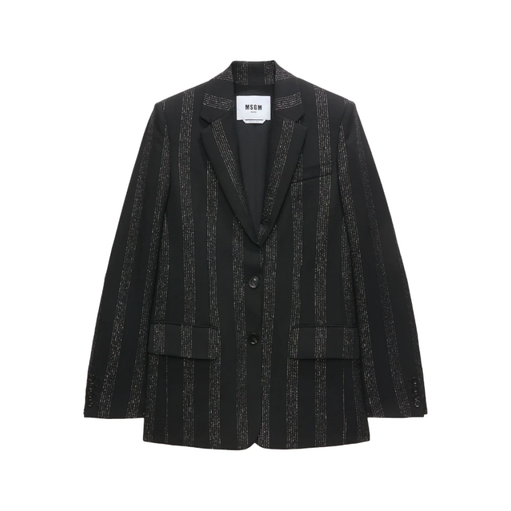 Msgm Gestreepte Blazer Jassen Black Dames