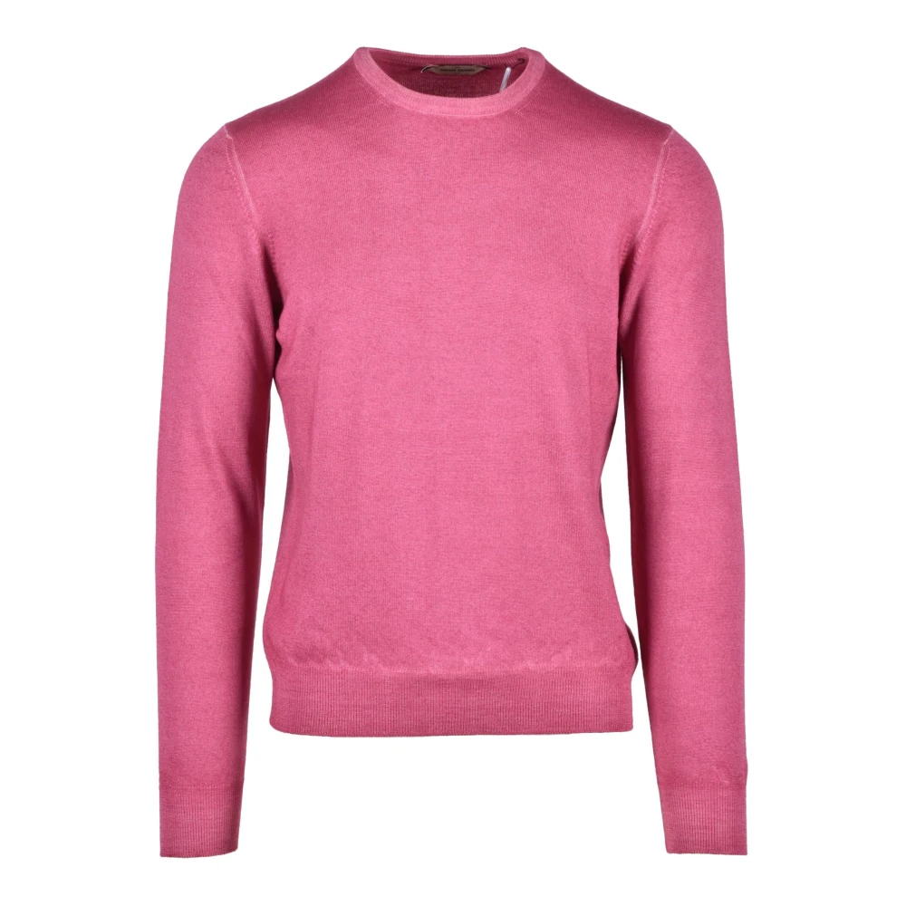 Gran Sasso Wollen Trui Zuivere Scheerwol Pink Heren