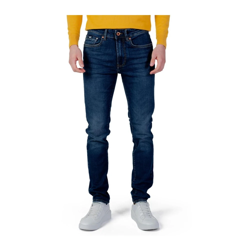 GAS Blauwe Skinny Jeans met Elastaan Blue Heren