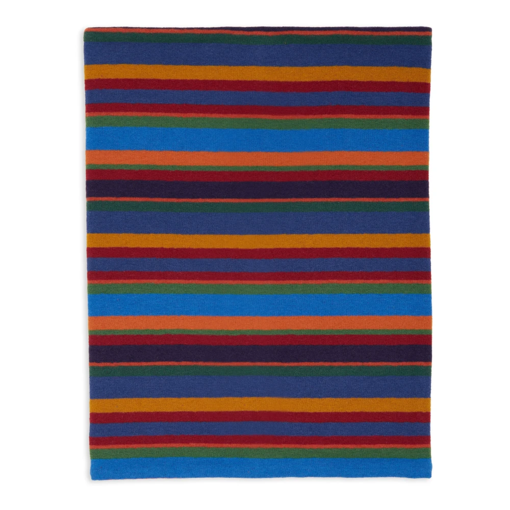 Gallo Unisex blauwe fleece sjaal met veelkleurige strepen Multicolor Unisex