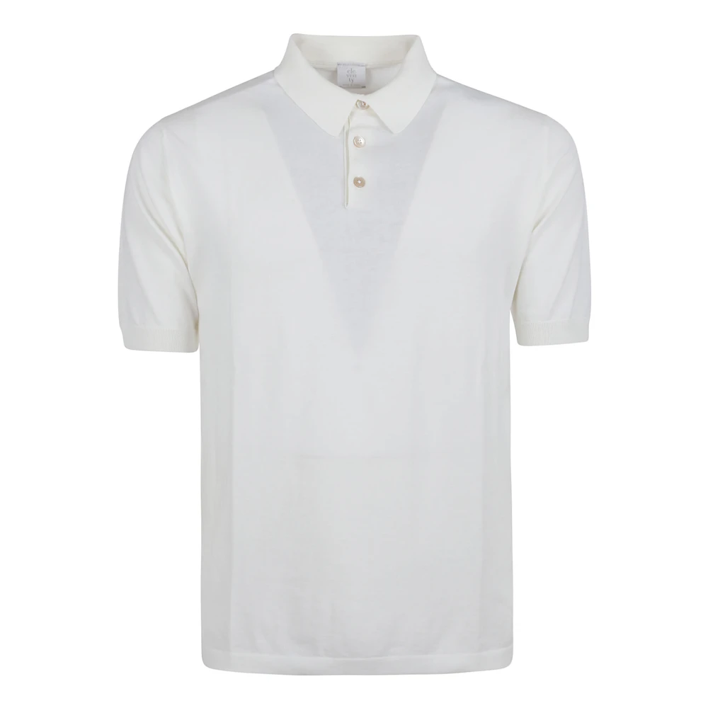 Eleventy Vit Tröja Polo Skjorta Elegant Stil White, Herr