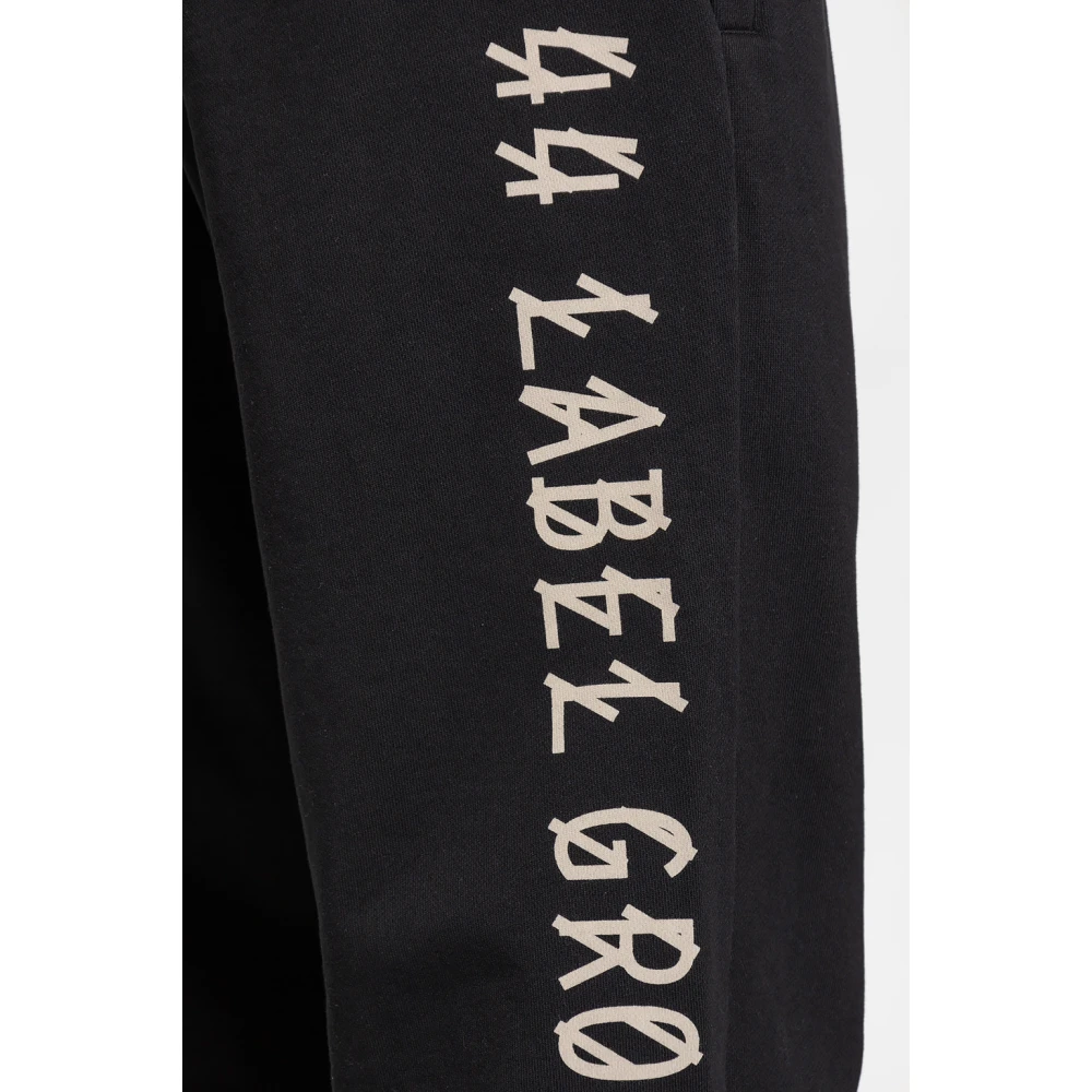 44 Label Group Hoodie met capuchon en kangoeroezak Black Heren