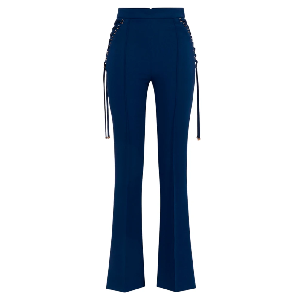 Elisabetta Franchi Wijde broek met elegante silhouet Blue Dames