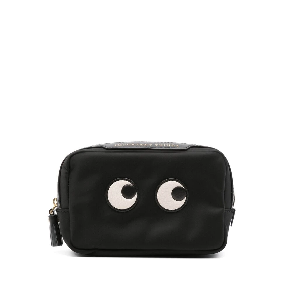 Anya Hindmarch Lederwaren met Appliqué Logo Black Dames