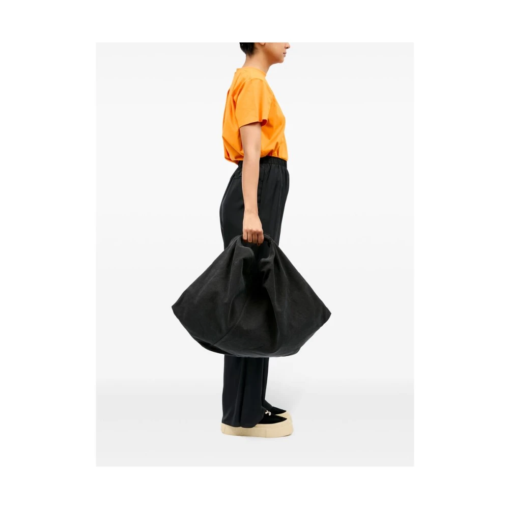 MM6 Maison Margiela Canvas Schoudertas met Gedrapeerd Detail Gray Dames