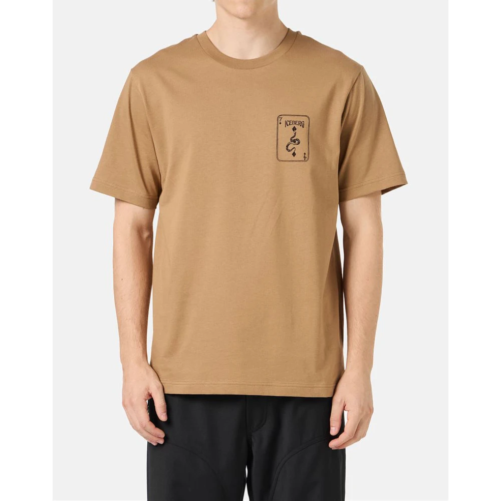 Iceberg T-shirt met korte mouwen met prints en borduursels Brown Heren