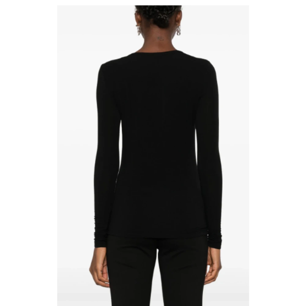 pinko Zwarte V-hals Sweater Love Birds Geborduurd Black Dames