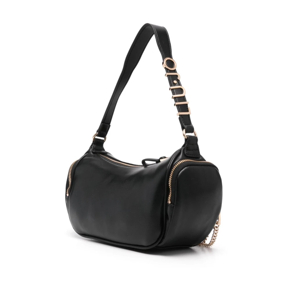 Liu Jo Zwarte Eco Leren Handtas met Metalen Letters Black Dames