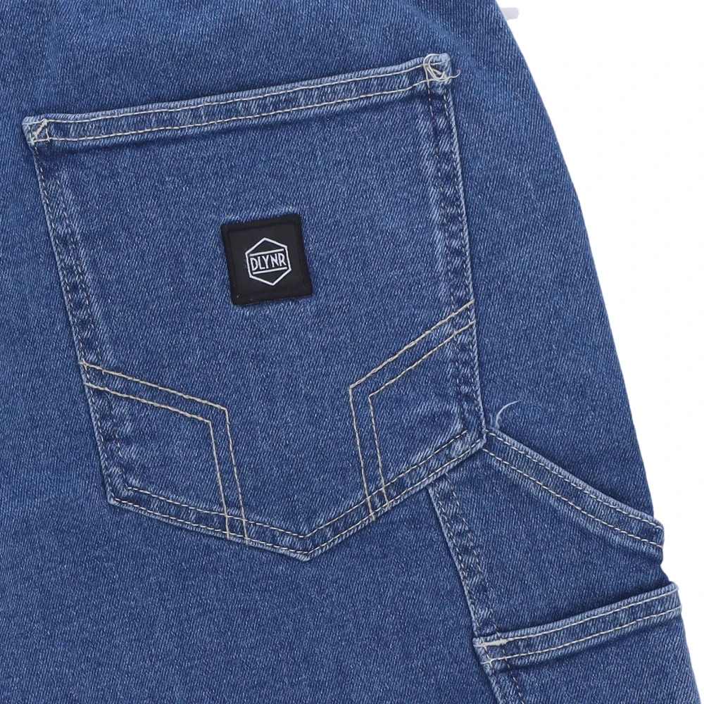 Dolly Noire Denim Carpenter Shorts met Gereedschapszakken Blue Dames