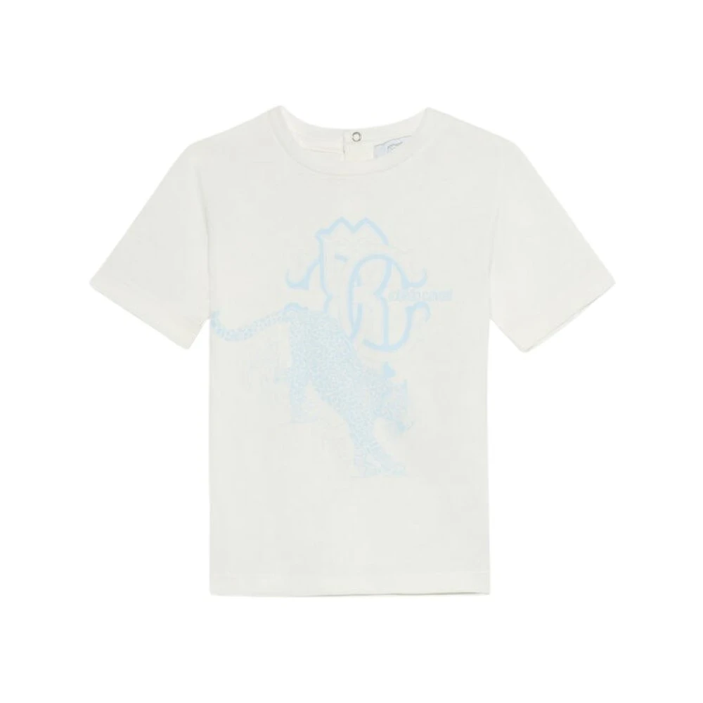 Roberto Cavalli , Kids Short Sleeve T-Shirts, Male, White, 6 M, Panther Tee