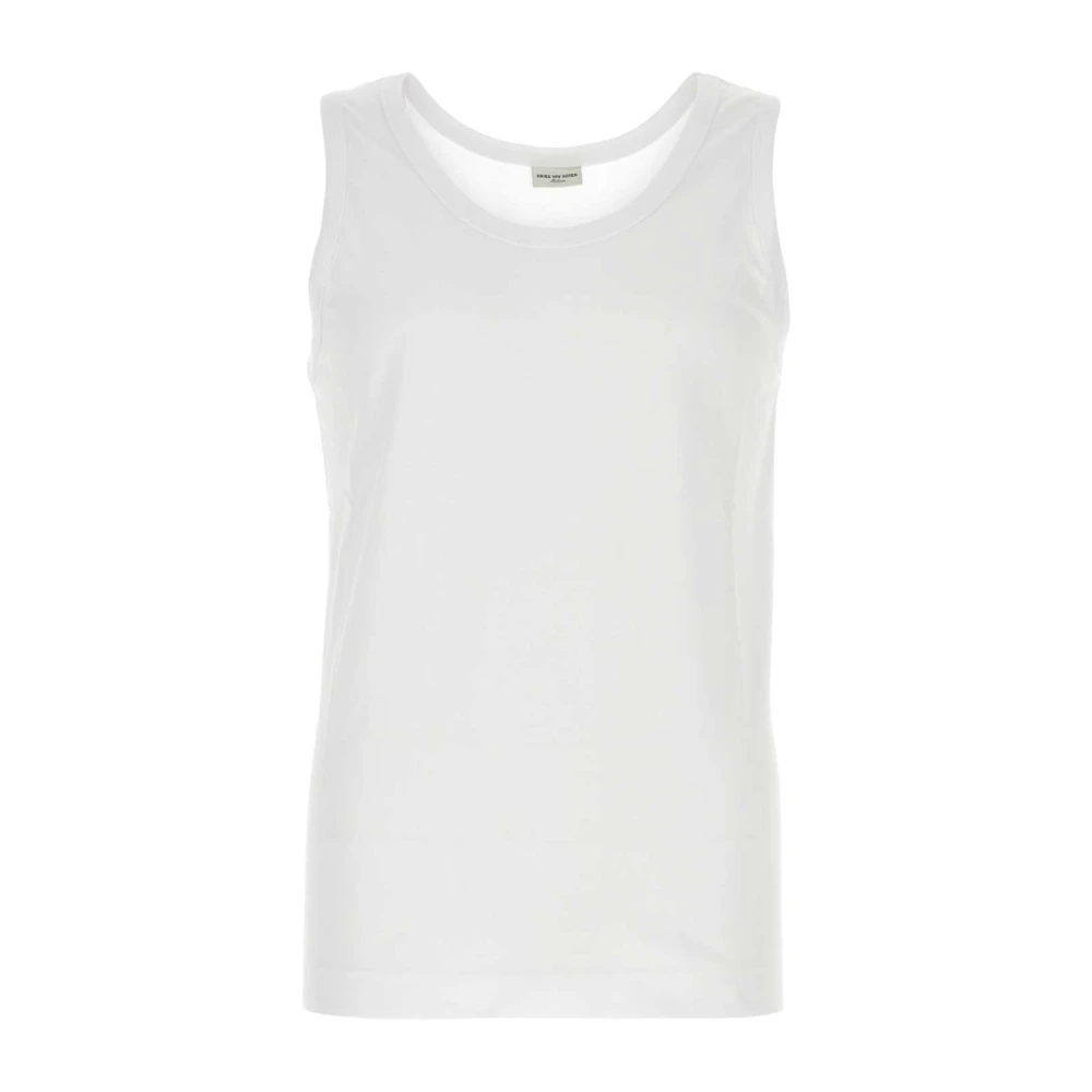 Dries Van Noten Witte Katoenen Helio Tanktop White Heren