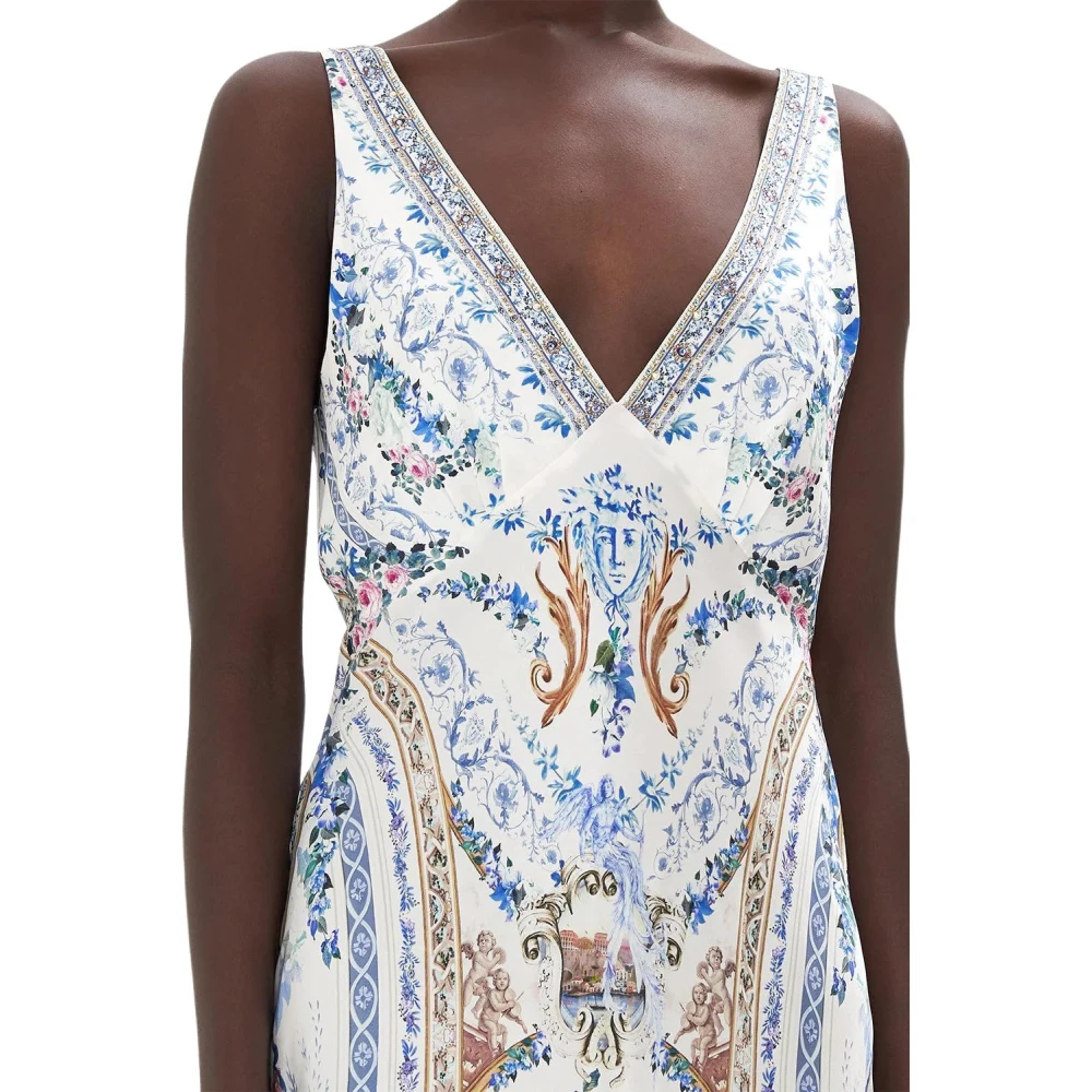 Camilla Elegante Zijden Slip Jurk Multicolor Dames