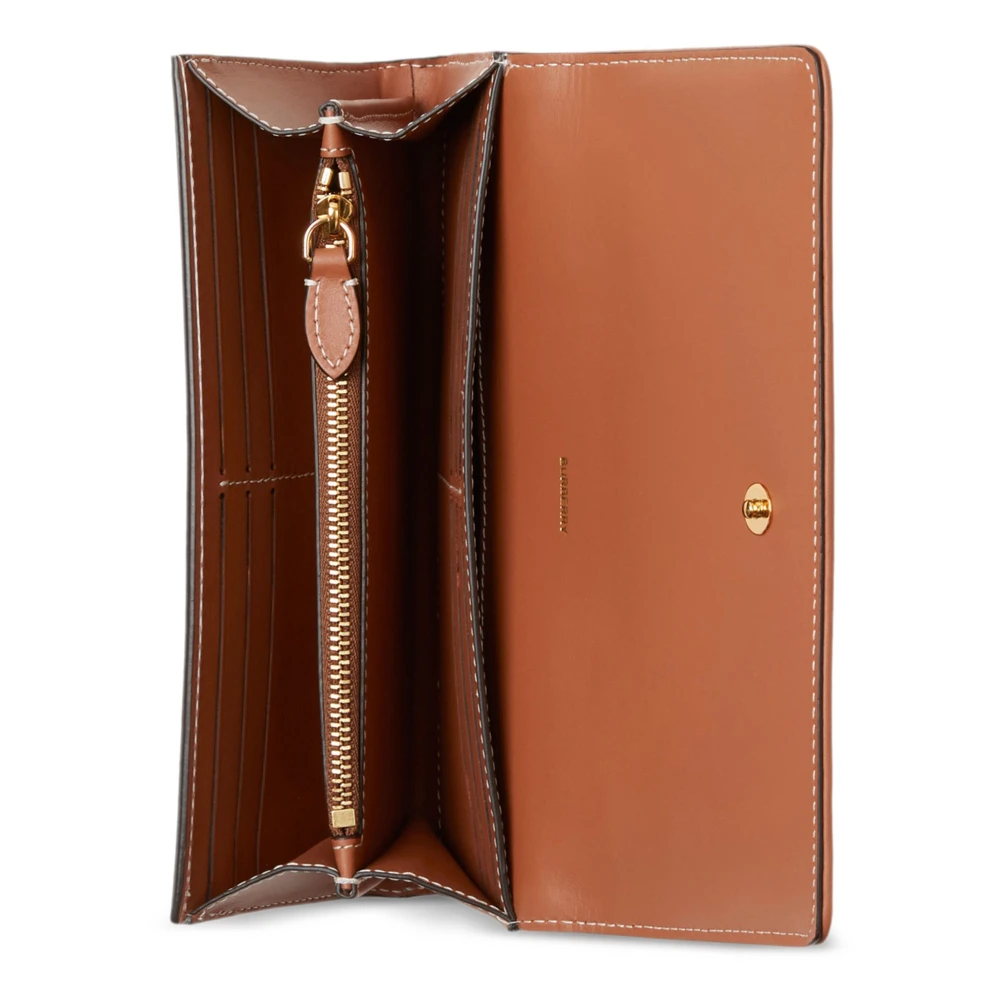 Burberry Geruite Continental Portemonnee Beige Dames