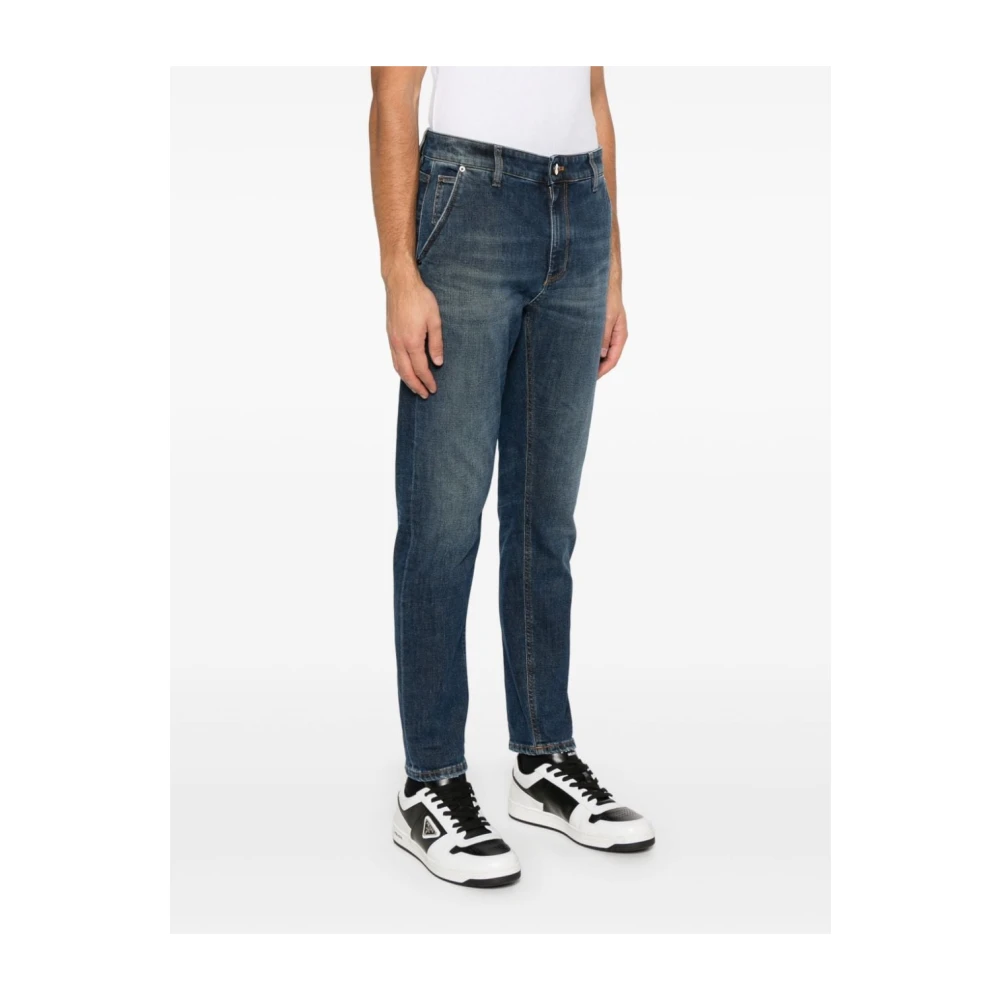 PT Torino Blauwe Denim Broek met Stretch Design Blue Heren