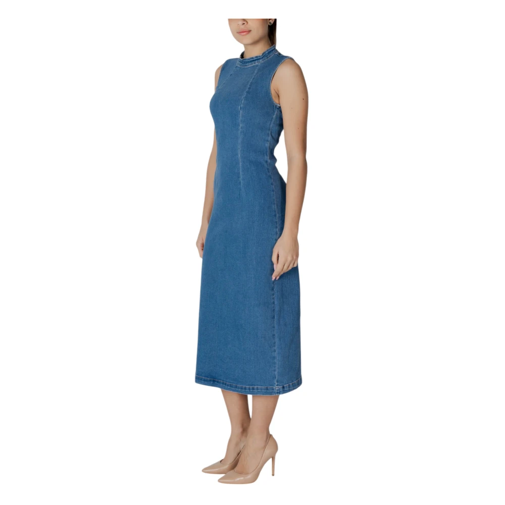 Vila Lange Jurken Collectie in Diverse Stoffen Blue Dames