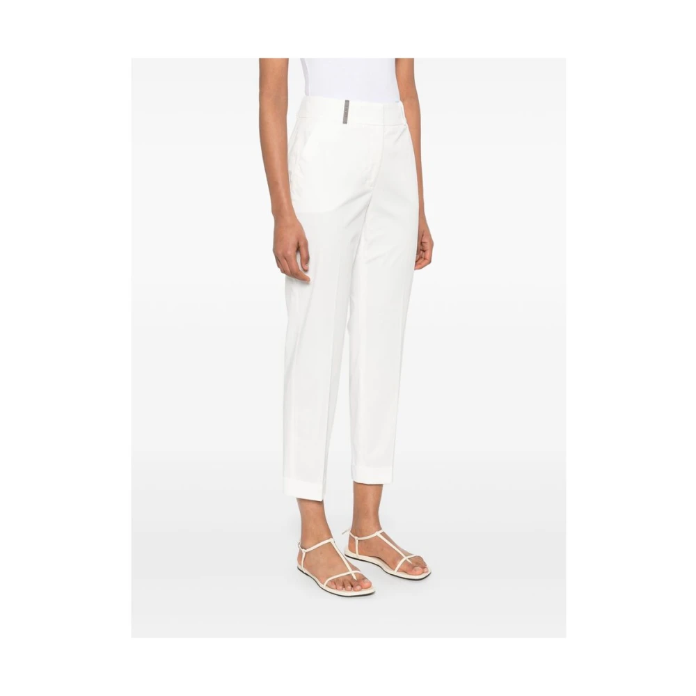 PESERICO Witte Omslagzoom Broek White Dames