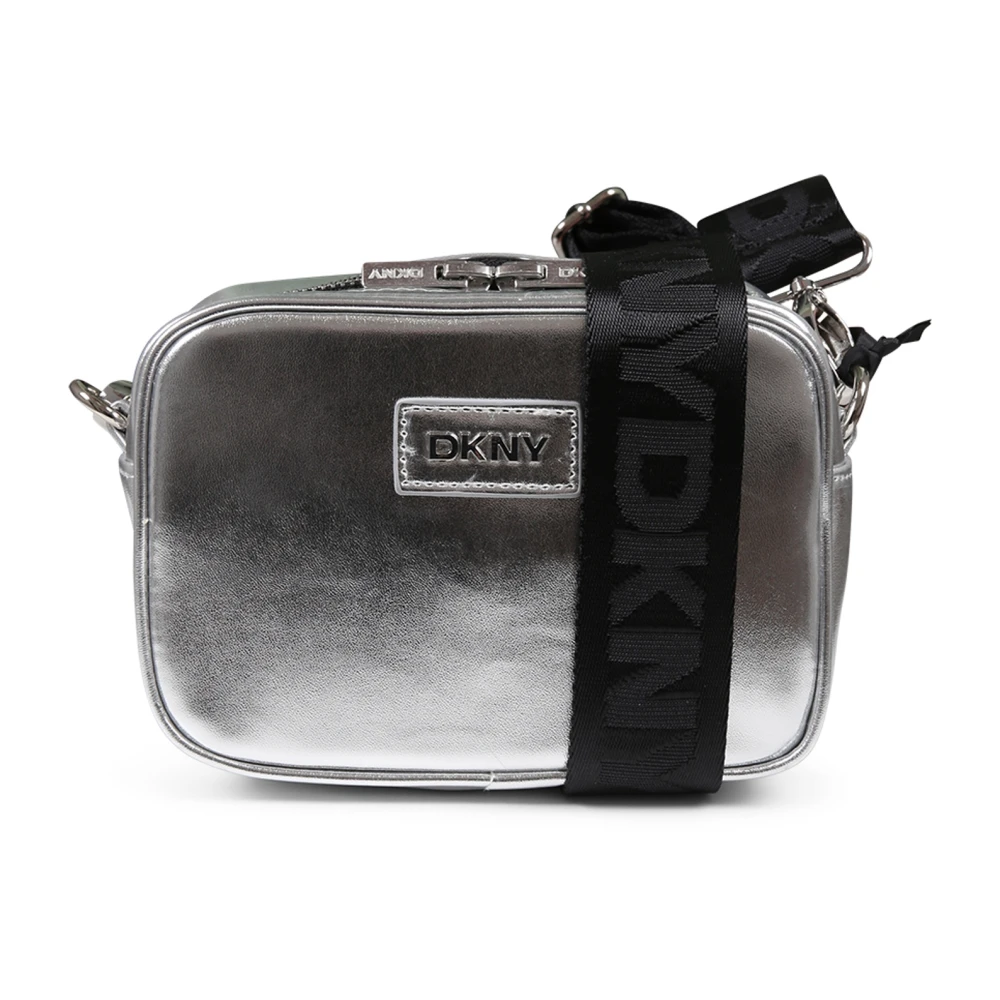 DKNY Silver Casual Eco-Läder Axelväska Gray, Unisex