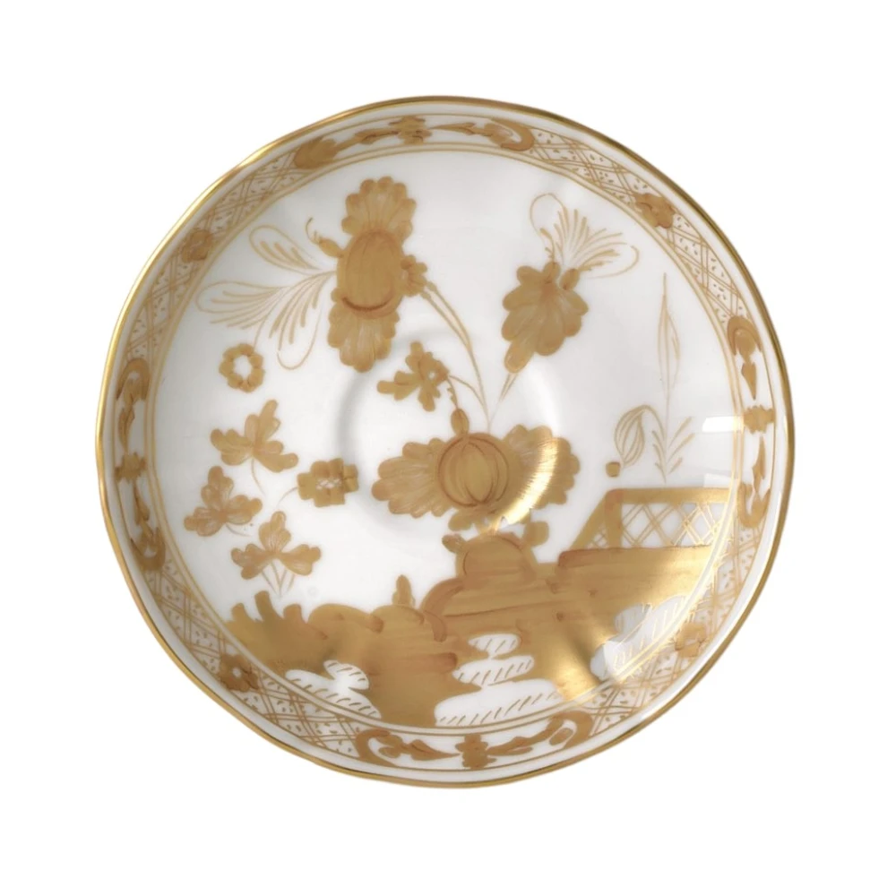 Ginori 1735 Unisex Beige Italian Coffee Plate - Oriente Italiano