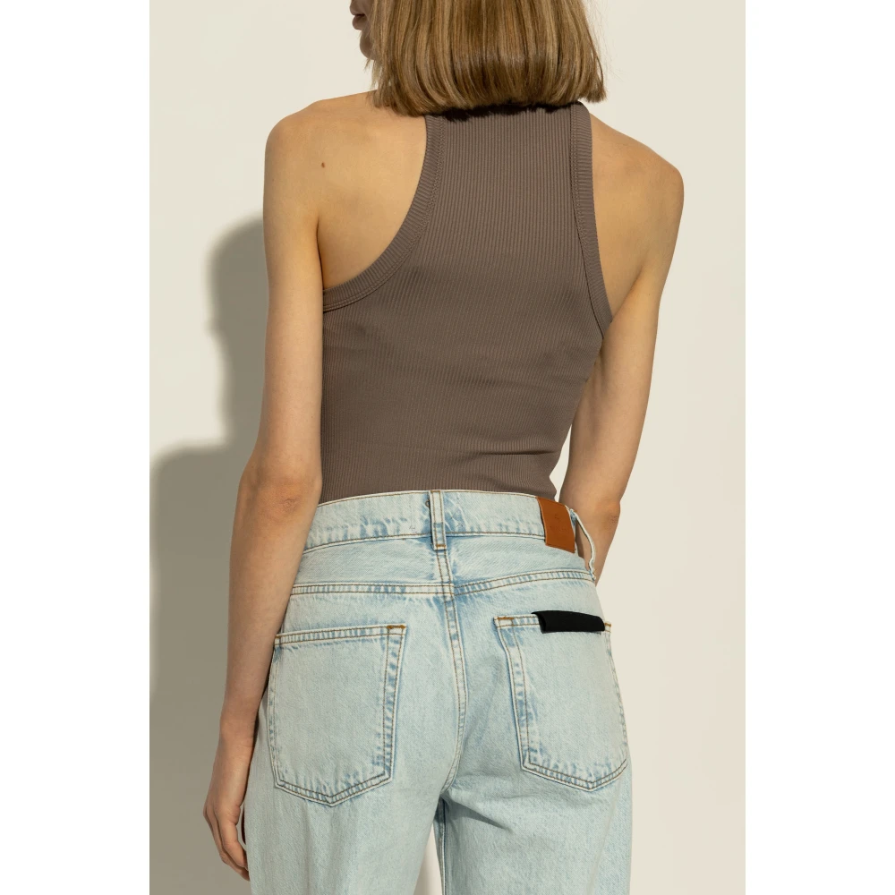 Anine Bing Eva Geribbelde Tanktop Brown Dames