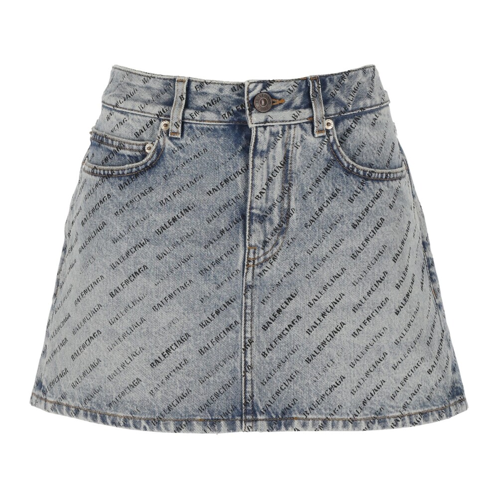 スカート BALENCIAGA 'Lace Up' denim skirt Gray Lace-up denim pencil skirt in grey - Balenciaga | Mytheresa