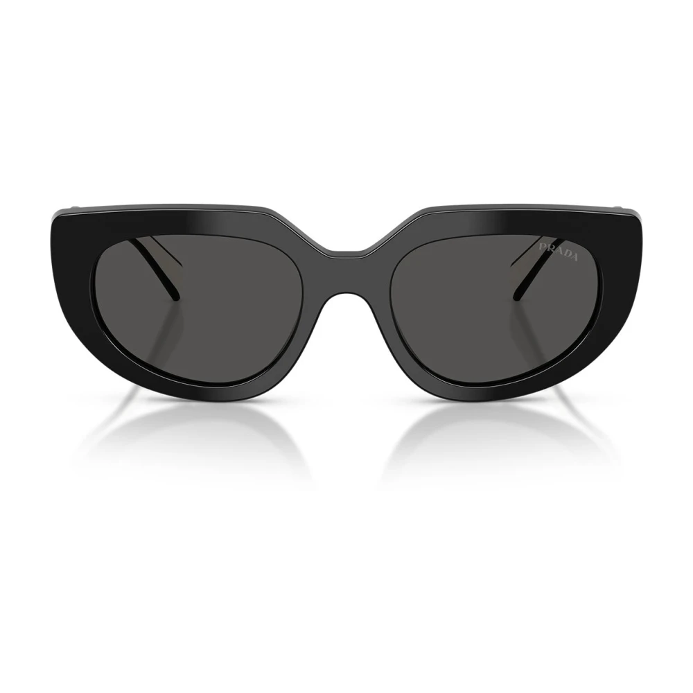 Prada Black/Grey Pr D02s 20G08z Woman Sunglasses Acetate Round Normal - Image 4