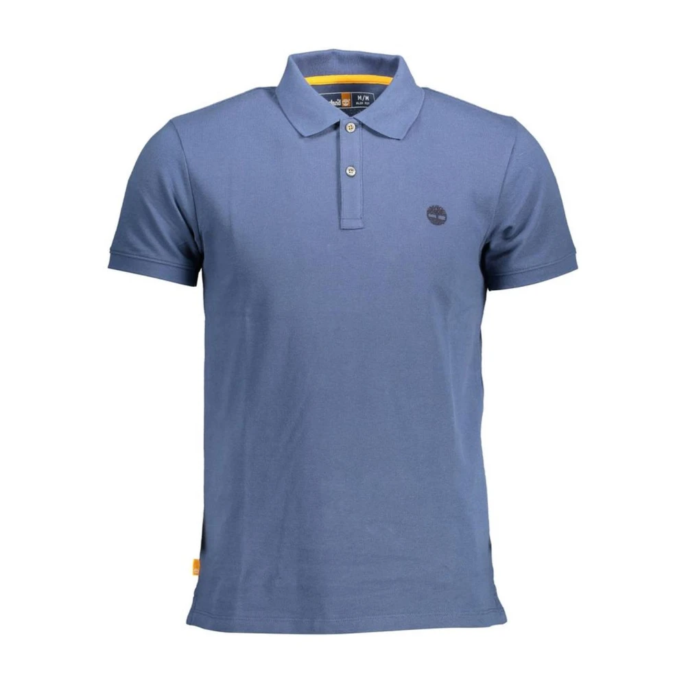 Timberland Men's Blue Embroidered Short Sleeve Polo Shirt