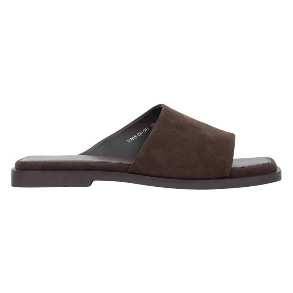 Estro Brown Sliders, Female, 4 Uk, Square-Toe Slide Sandals