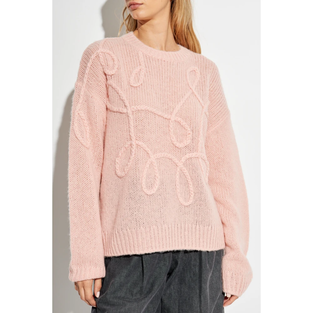 Munthe Trui met wollen afwerking Pink Dames