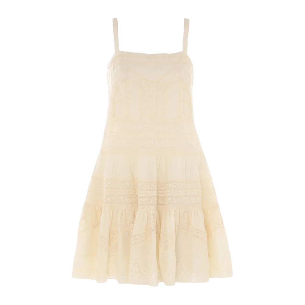 Zimmermann Kanten Korte Jurk Beige Dames
