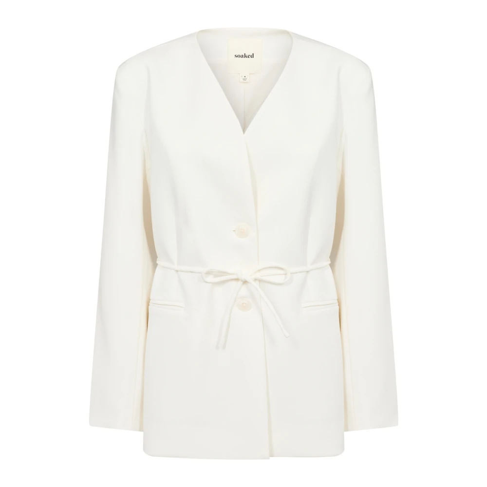 Soaked in Luxury Elegante Blazer Jas Gebroken Wit White Dames