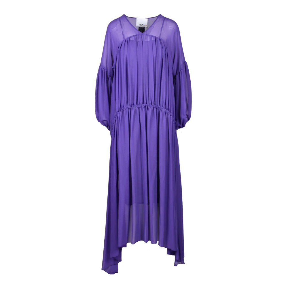 Erika Cavallini Zijde Acetaat Jurk Purple Dames