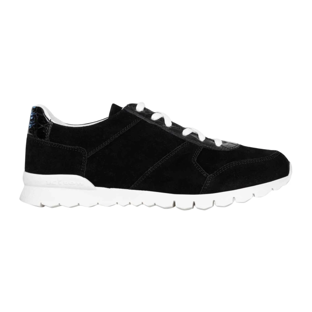 Kiton Suède en Krokodillenleren Sneakers Heren Schoenen Zwart