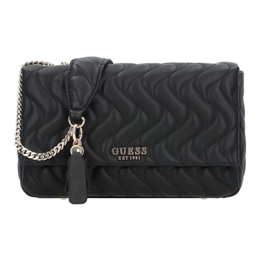 Guess Women's Black Cross Body Bags, One Size, Quilted Eco Leather Shoulder Bag