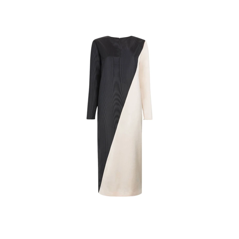 Roberto Cavalli , Midi Dresses, Female, Black, S, Diagonal-Stripe Satin-Finish Midi Dress