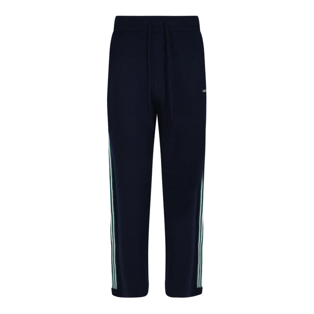 Casablanca Men's Blue Embroidered Logo Trousers - Sweatpants - M - Trousers