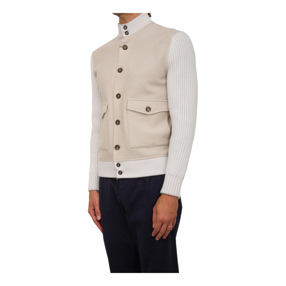 Eleventy Beige Bimateriaal Jas Beige Heren
