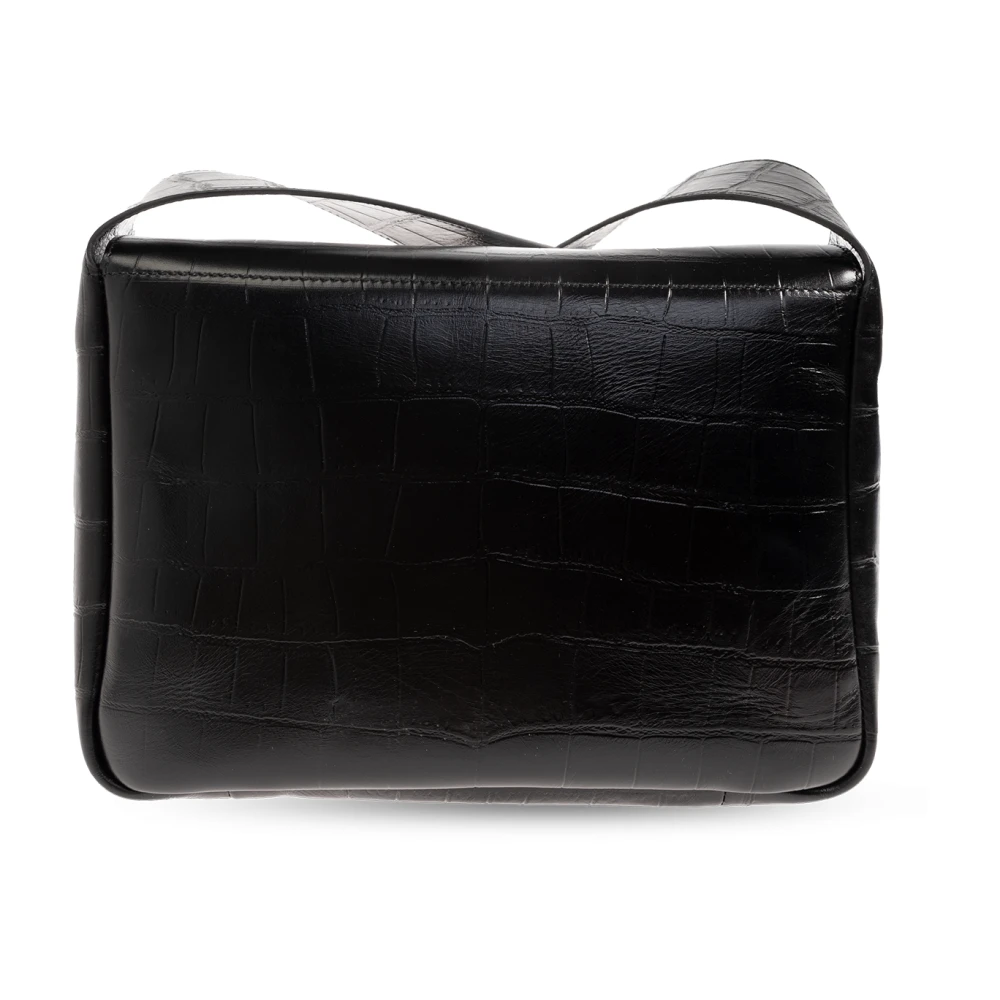 Jil Sander Flap Messenger Kleine schoudertas Black Dames